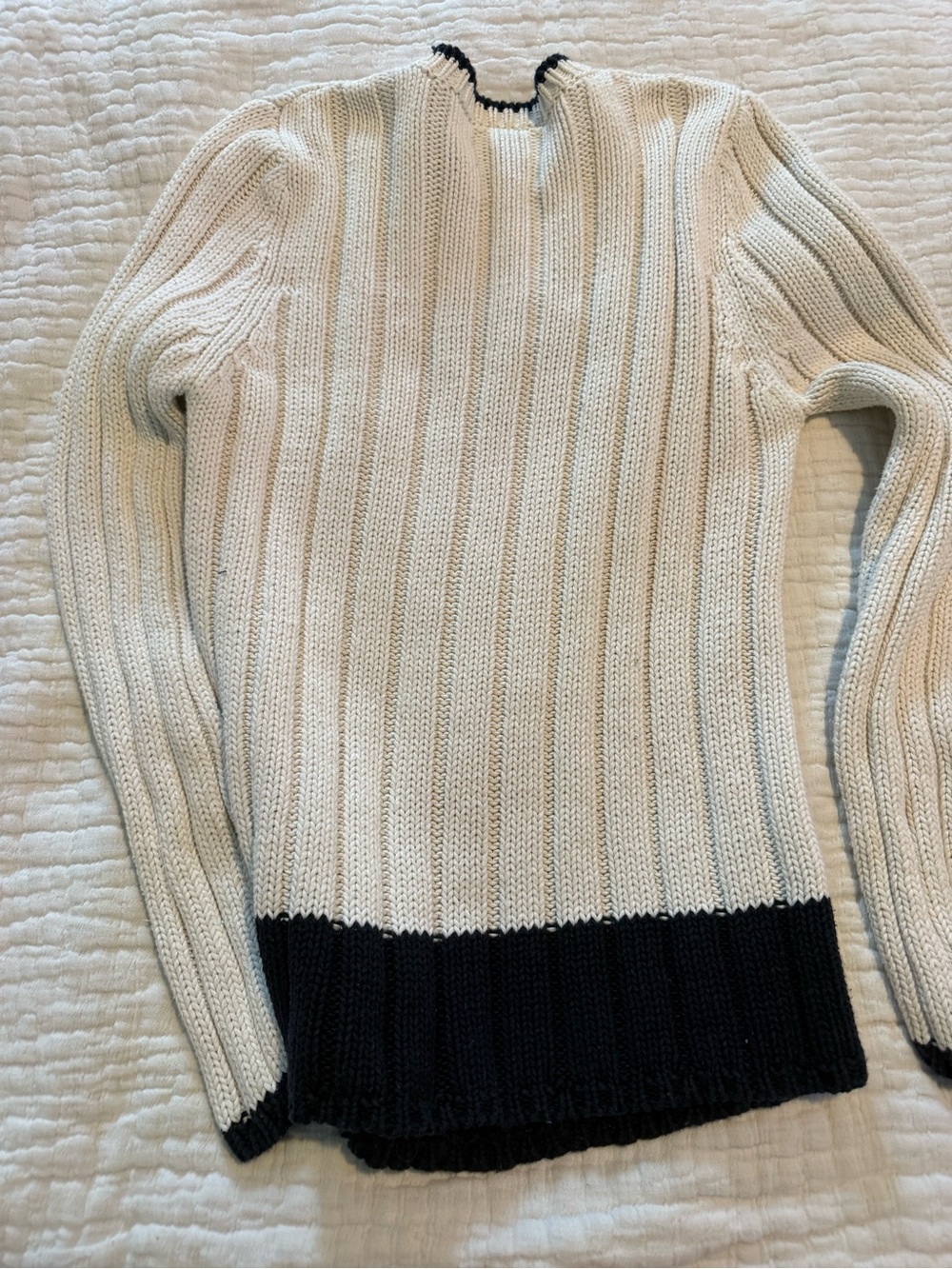 VTG Polo by Ralph Lauren Cream Ribbed Flag Sweater - Women's GUC 1344 - Picture 7 of 8
